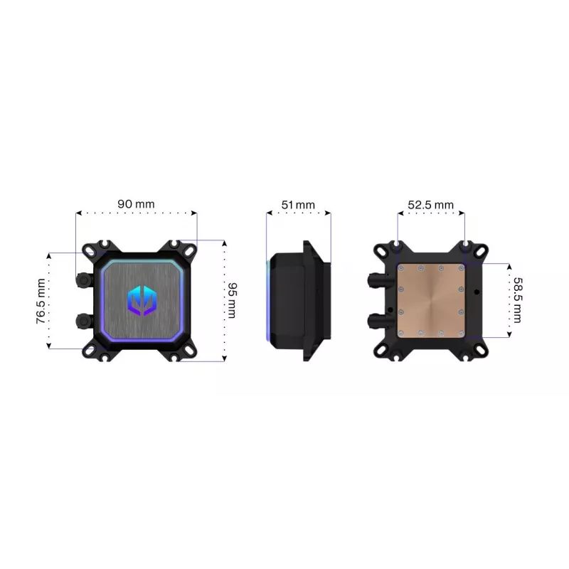 Vedelikjahutuskomplekt ENDORFY Navis F360 ARGB Must — 360 mm radiaator, 3x 120×25 mm ventilaatorit, 250–1800 p/min, pump 1600–2600 p/min, LGA 1700/AM5/AM4 tugi