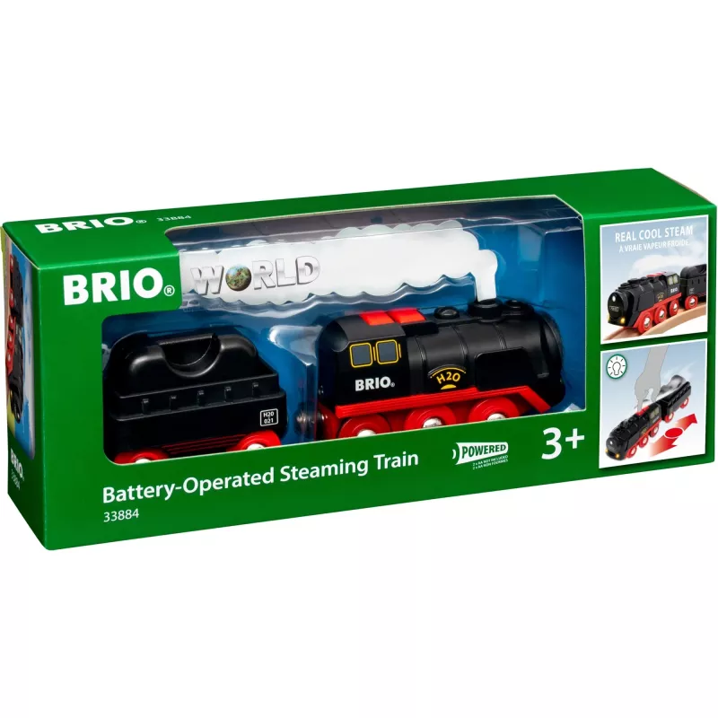 Brio patareitoitel töötav auruvedur veepaagiga, vanusele 3+