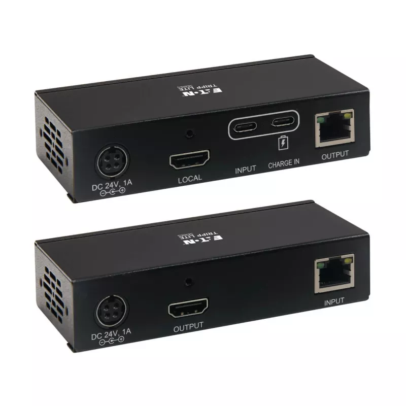 Eaton Tripp Lite Series USB-C to HDMI üle Cat6 pikenduskomplekt KVM-toega, 4K 60Hz, 4:4:4, saatja/vastuvõtja, USB, PoC, HDCP 2.2, kuni 70 m, TAA
