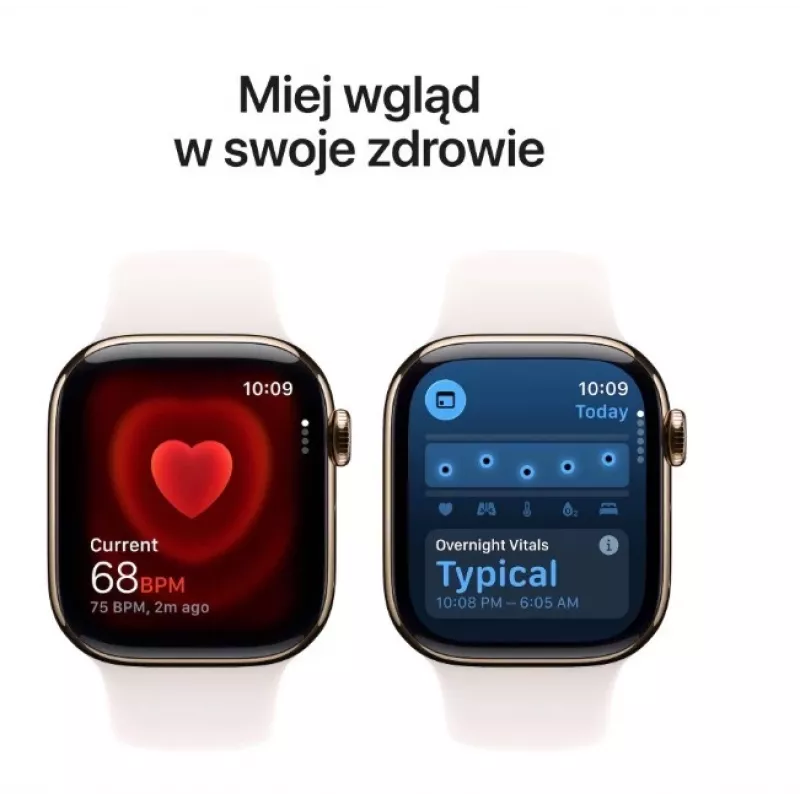 Nutikell Apple Watch Series 11 GPS + Cellular 42mm kuldne titaankorpus, helepunane sportrihm M/L