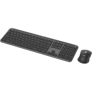 Logitech MK950 Signature õhuke klaviatuur hiirega kontori komplekt RF traadita ja Bluetooth QWERTY US International Graphite