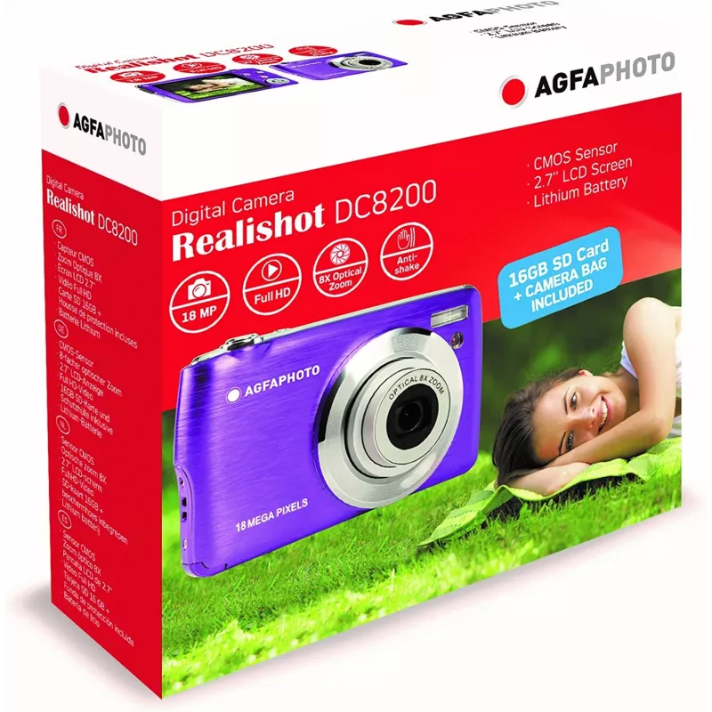 Agfa Photo DC8200 Lilla + Ümbris + SD-kaart 16GB