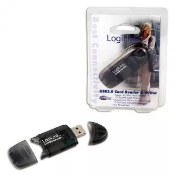 Kaardilugeja LOGILINK CR0007 USB 2.0 SD/MMC-le, must, kuni 480 Mbit/s