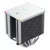 Õhkjahuti DeepCool AK620 Digital SE Valge — kahe 120 mm ventilaatoriga, 6 soojustoru, PWM, LGA 1700 tugi, sisseehitatud ekraan