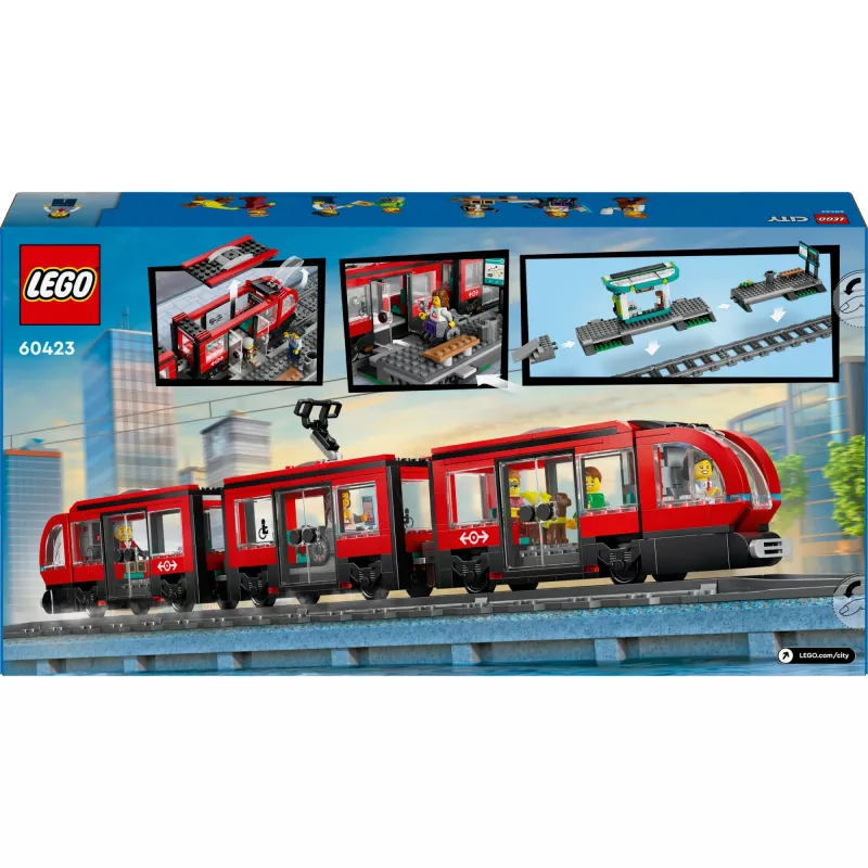 LEGO City linna trammi- ja jaama rollimängu ehituskomplekt lastele mängutrammiga, kingitus poistele ja tüdrukutele alates 7. eluaastast, kes armastavad sõidukeid