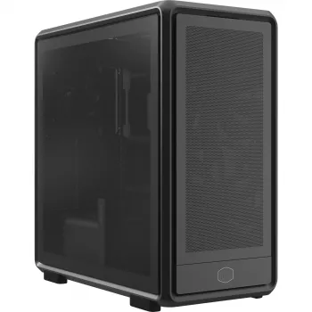 PC Midi Torn Cooler Master MasterFrame 600 Mesh — Must, toetab ATX/EATX, 2x200 mm esiventilaatorit, ees/küljel ventilaatoritugi, 2x3,5 tolli + 3x2,5 tolli sahtlid