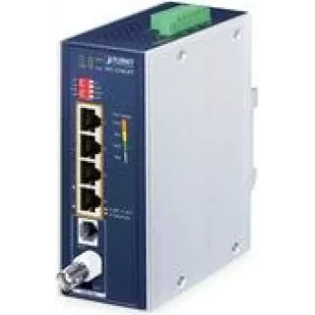 Võrgusaatja ja -vastuvõtja PLANET IVC-234GPT — 4-pordiline 1G Ethernet PoE VDSL2 pikendajaks, Alumiinium/Sinine