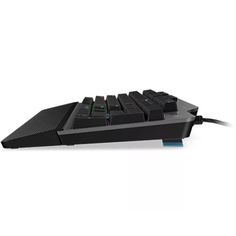 Mehaaniline mänguriklaviatuur Lenovo Legion K500 — täissuuruses 104-klahviline USB, QWERTY US English, RGB taustvalgustus, hall/must