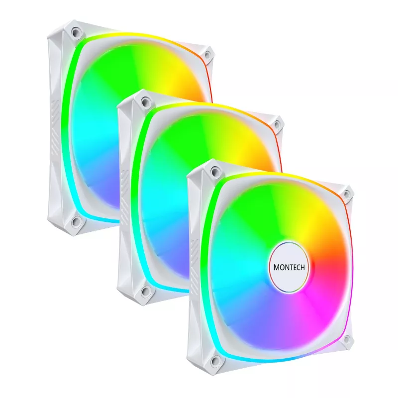 MONTECH RX120 PRO Valge 120mm ARGB Pöördlaba 3-pakk