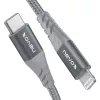 USB 2.0 adapterkaabel, USB-C pistik > Lightning pistik (hõbe/hall, 1 meeter, PD, varjestatud)