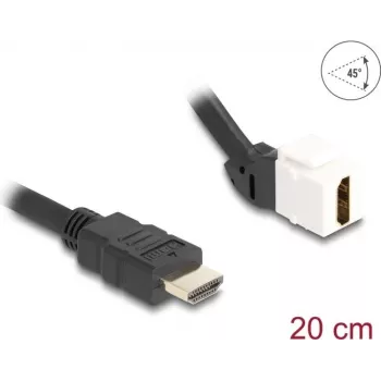 DeLOCK Keystone'i moodulkaabel HDMI isane emasele 45° nurga all 8K 60 Hz 20 cm must