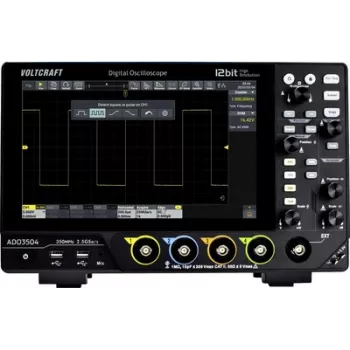 Voltcraft ADO-3504 digitaalostsilloskoop 350 MHz 2,5 GSa/s 250 Mpts 12 Bit 4-kanaliga DSO
