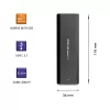 SSD-korpus QOLTEC 50312 Must ühele M.2 SATA kettale, USB USB-C (USB 2.0 / 3.2 Gen 1)