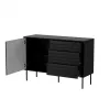 Kummut cama meble CORTINA 1D3S 120x40x81 cm, must, 3 sahtlit, puitlaastplaadist