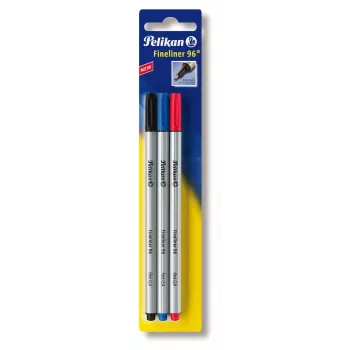 Pelikan Fineliner 96 peen must sinine punane 3 tk 0,4 mm