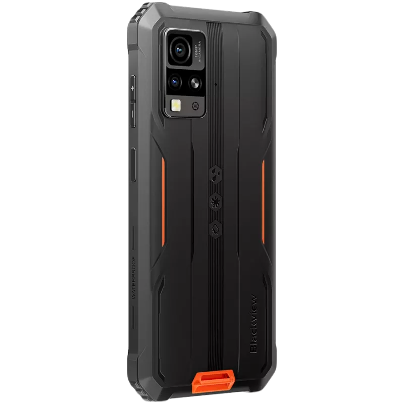 Blackview Rugged BV4800SE LTE 6.56 inch HD+IPS 720x1612 90Hz 4Gb+64Gb UMS9320E Octa-Core 1.8GHz CAM Front 8MP Rear 16MP+2MP NFC 5100mAh ILMA LAADIJATA Android 15 Oranž