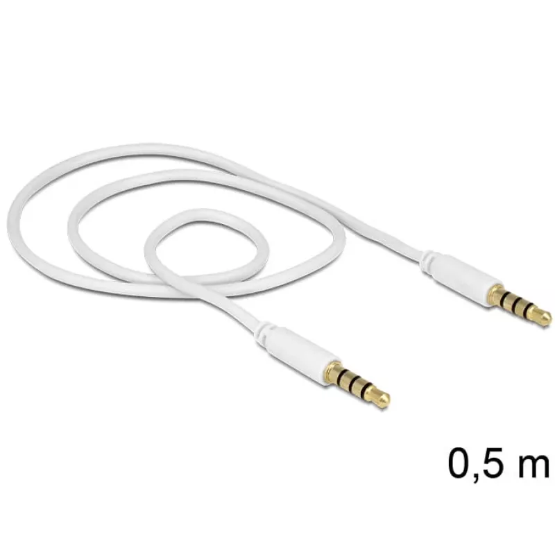 3,5 mm helikaabel DeLOCK 83439 0,5 m valge