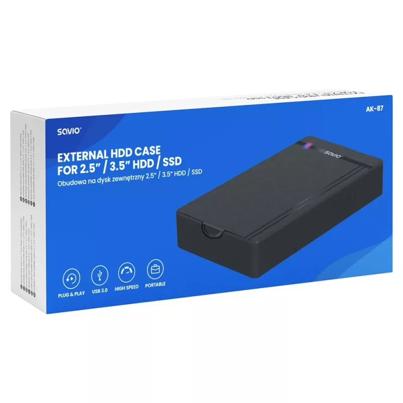 Obudowa na dysk zewnętrzny AK-87 SSD SATA / HDD 3.5