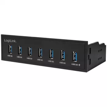 LogiLink USB 3.0 jaotur, 7-port 5.25 sisemine, kiirlaadimispordiga - Jaotur - 6 x SuperSpeed USB 3.0 + 1 x SuperSpeed USB 3.0 (laadimine)