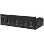 LogiLink USB 3.0 jaotur, 7-port 5.25 sisemine, kiirlaadimispordiga - Jaotur - 6 x SuperSpeed USB 3.0 + 1 x SuperSpeed USB 3.0 (laadimine)