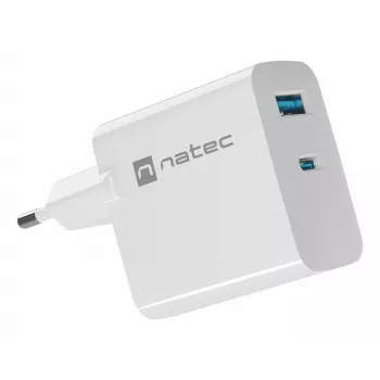 NATEC NUC-2144 mobiilseadme laadija universaalne valge vahelduvvoolu kiirlaadimine siseruumides