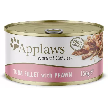 Märg kassitoit Applaws Tuna Fillet with Prawn 156 g kotike — täiskasvanud kass, 156 g, 81% niiskus, 14% valk
