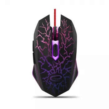 Esperanza MX211 LIGHTNING - Hiir - USB - Hiiri - Optiline - 6 nuppu - Must