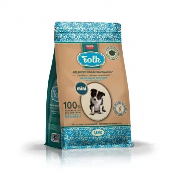 FOLK Junior väikestele tõugudele Õrn söögikord kutsikale küüliku, vasikaliha ja porgandiga - kuivtoit koertele - 1,6 kg
