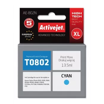 Tindikassett ActiveJet AE-802N tsüaan, ühildub Epsoniga, suur (XL) mahutavus, 13,5 ml