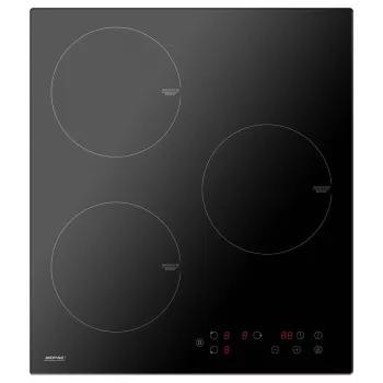 Induktsioonpliit MPM MPM-45-IM-14, sisseehitatav, 3 tsooni (180 mm), klaaskeraamiline plaat, 6000 W, puutetundlik juhtimine