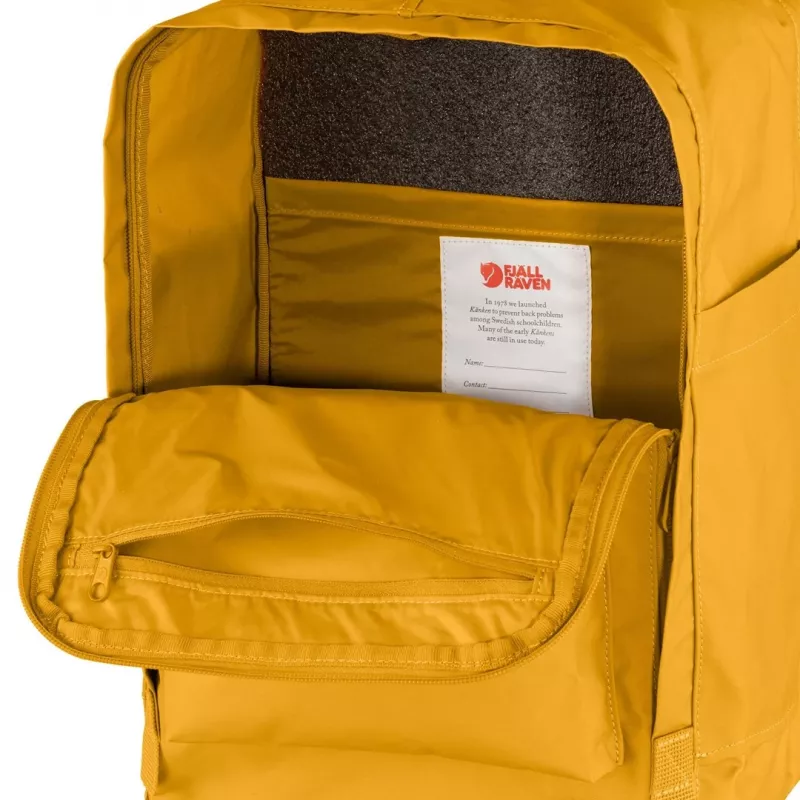 Seljakott Fjällräven Kanken Laptop 13 tolli — Vabaaja linnaseljakott, Kollane, 250×160×350 mm, Polüamiid/PP/Vinüül