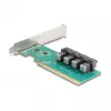 DELOCK PCIe x16 bifurkatsioonikaart 4 × sisemise SFF-8643 NVMe jaoks, madalprofiiliga