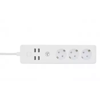 Pistikupesadega toitejuhe Tellur — WiFi nutikas toitejuhe 3 vahelduvvoolu pesa ja 4 USB pordiga (4 A)