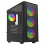 Arvutikorpus SAVIO Noctis Flow RGB — Kuubik, ATX/Mini-ITX, 3x 120 mm esiventilaatorit, karastatud klaasist külg, max GPU 35 cm