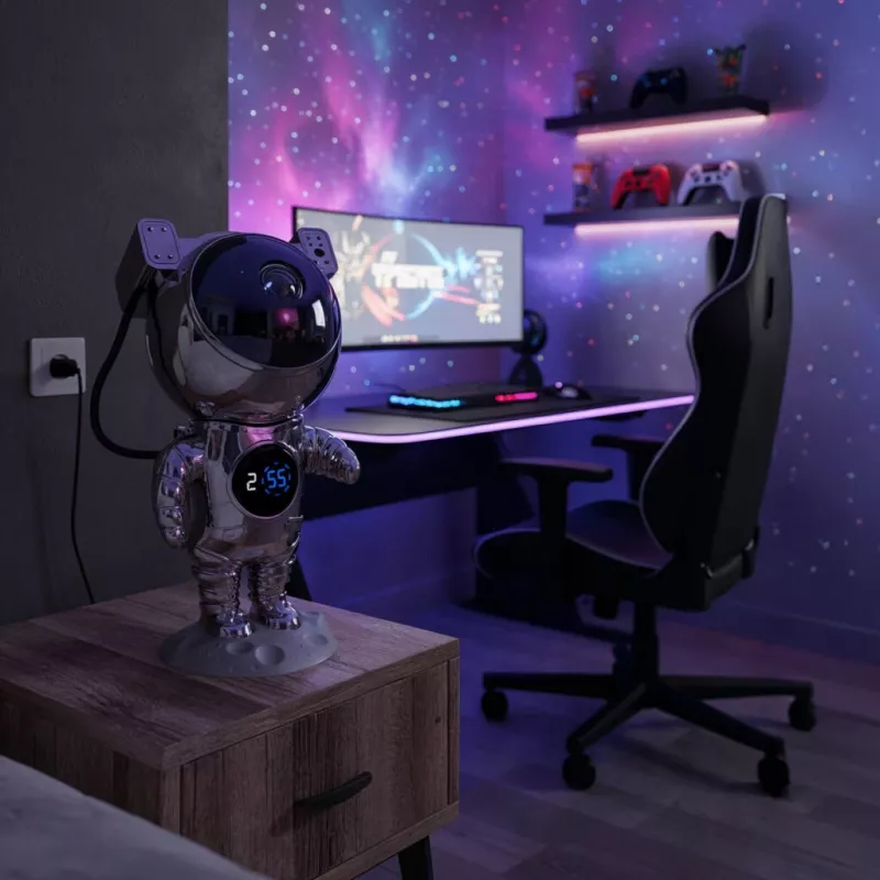 Hawk HW-STAR02 Astronaudi täheprojektor kellaga, kroomitud