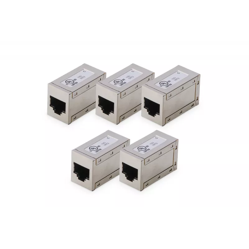 Digitus CAT 6 varjestatud modulaarühenduspesad, 5 tk, RJ-45, kuldsed kontaktid, hõbedane