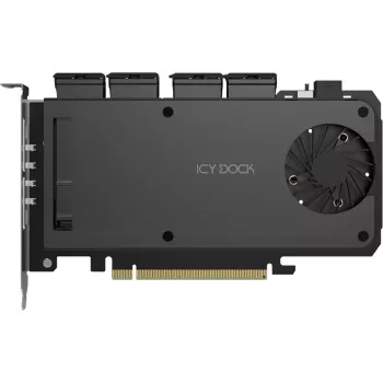 Adapterkaart 4 x M.2 NVMe SSD mobiilne riiul, icy dock MB204MP-B