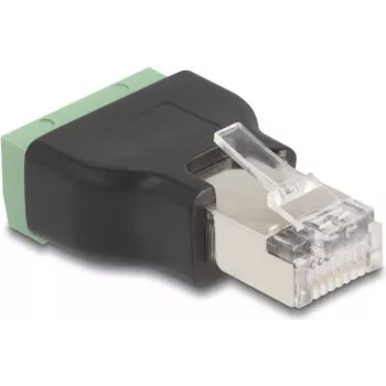 DeLOCK 66603 kaablisoo vahetaja RJ45 4 kontaktiga klemmiplokk Must Roheline
