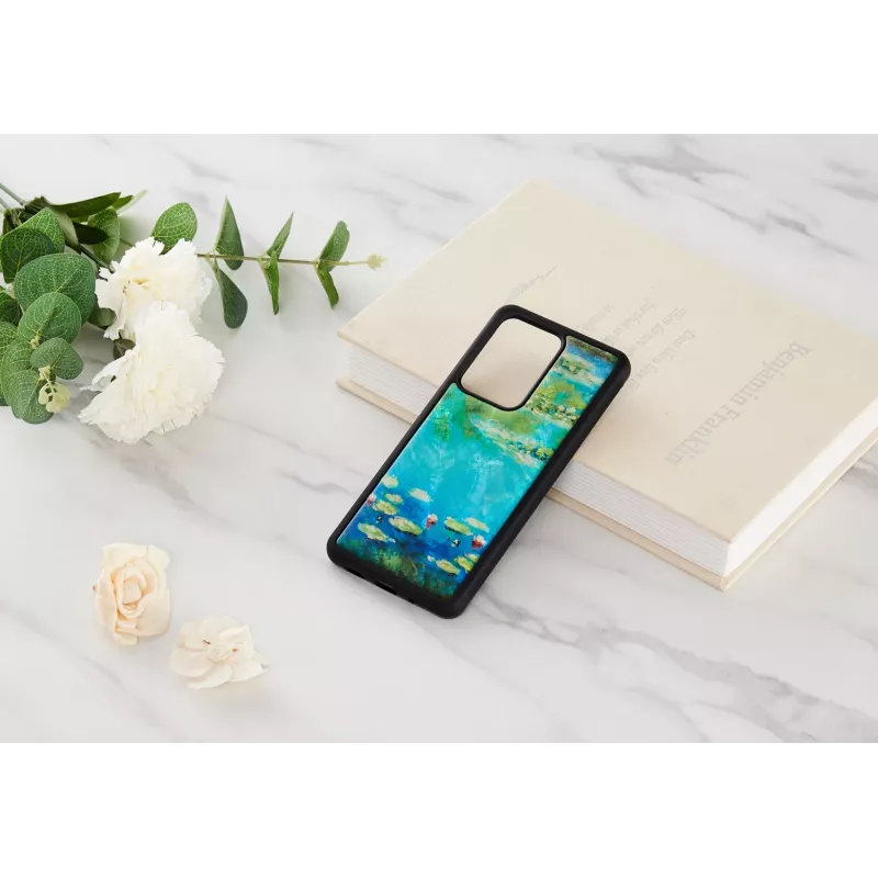 Kaitsev telefoniümbris iKins Samsung Galaxy S20 Ultra jaoks — musta vesisinilille trükiga