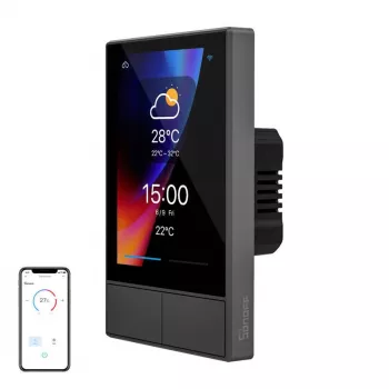 Seinale paigaldatav nutikas Wi‑Fi juhtpaneel Sonoff NSPanel must 120 mm