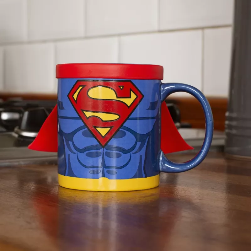 Thumbs Up Superman Mug with Cape, üksik pilt, 0,25 l, Sinine, Punane, Keraamika, Silikoon, Universaalne, 1 tk
