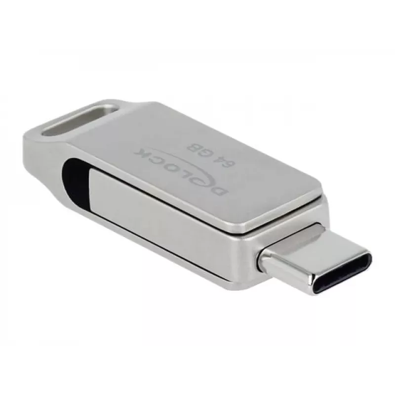 USB-mälupulk DeLOCK 64 GB USB-C Type-A pöördmetallkorpuses