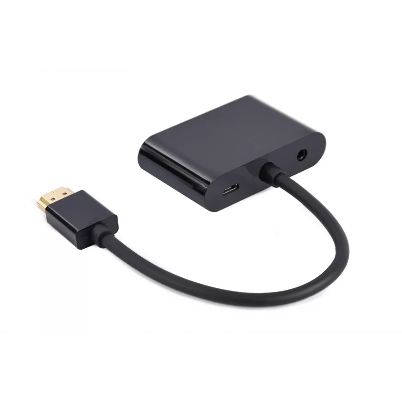 HDMI-VGA adapter GEMBIRD A-HDMIM-HDMIFVGAF-01, HDMI-isane VGA-väljundisse, 0,15 m, must