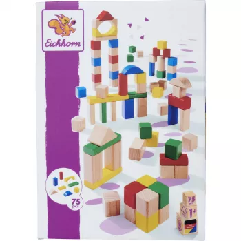 Eichhorn Holzbausteine Bunt/Natur (75 osa)