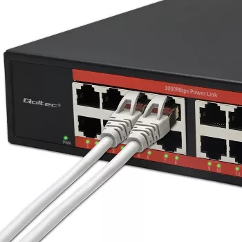 Võrgukommutaator QOLTEC 52364 — Gigabit Ethernet PoE 16xRJ45, 2xSFP