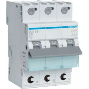 Hager MCS316. AC-sisendsagedus: 50/60 Hz, Nimilähtevool: 16 A. Laius: 52,5 mm, Sügavus: 70 mm, Kõrgus: 83,4 mm (MCS316)