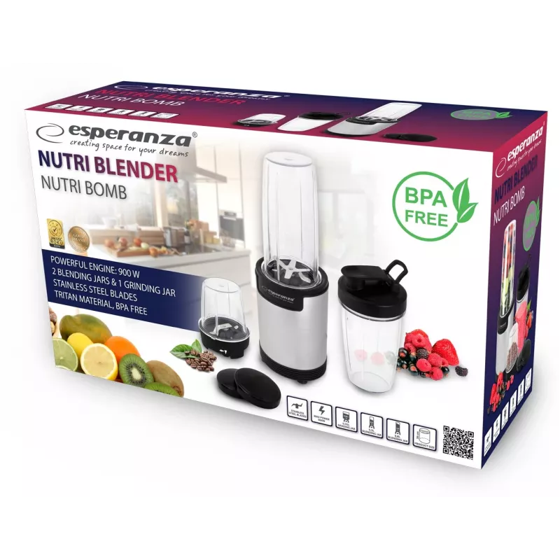 Laua-blender Esperanza EKM030 Must roostevaba teras