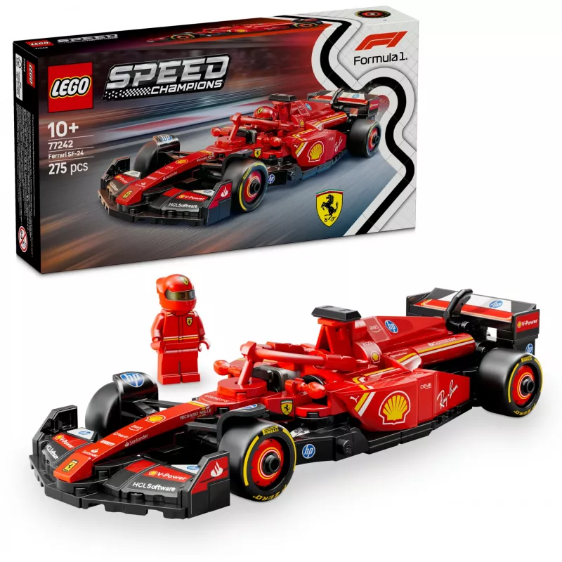 LEGO Speed Champions Ferrari SF-24 F1 võidusõiduauto komplekt 77242 — 275 tk, 1 minifiguur, 10+ a