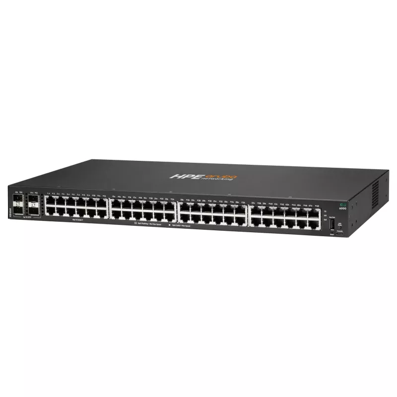 HPE - Aruba 6000 48G 4SFP Switch - Lüliti - L3 - hallatav - 48 x 10/100/1000 + 4 x Gigabit SFP - küljelt küljele õhuvool - riiulisse paigaldatav - AC 100 - 127 V / 200 - 240 V