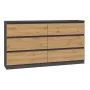 Kummut Top e Shop M6 140 ANT/ART, 6 sahtlit, antratsiit tamm, 1380×750×400 mm